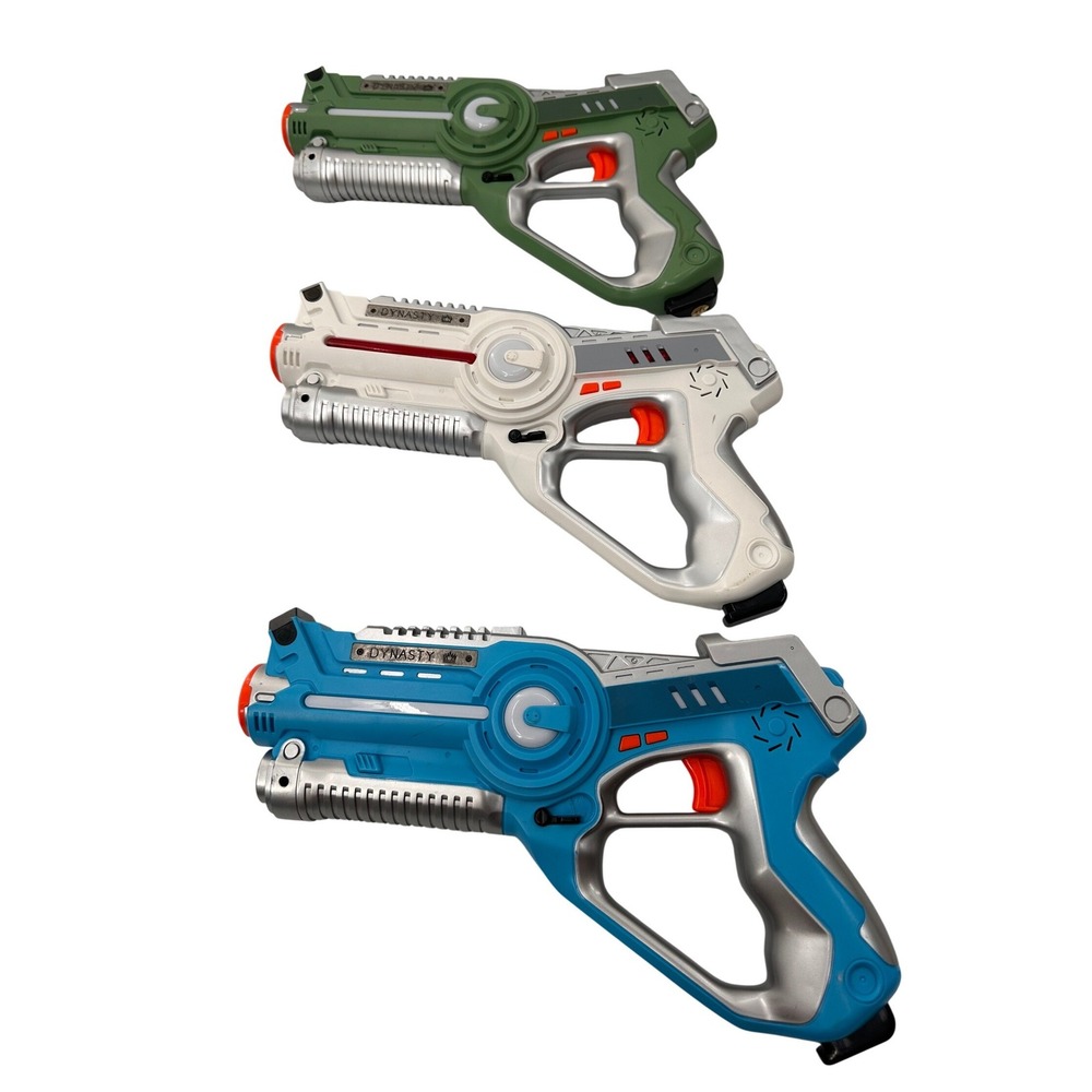 Dynasty Laser Tag Blasters Set of 3 Infrared Toy Guns Blue White Green Kids Toy